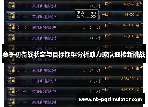 赛季初备战状态与目标期望分析助力球队迎接新挑战